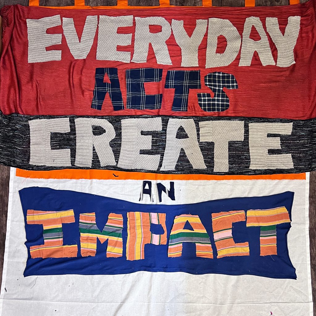 an example of artwork to create colourful words everyday acts create impact